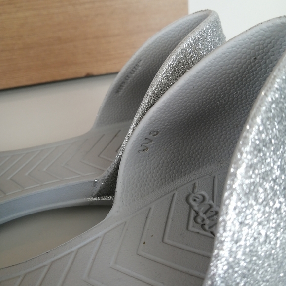 Native Audrey Bling D'Orsay Silver Glitter Sparkle Slip On Flats 8 - Picture 12 of 16